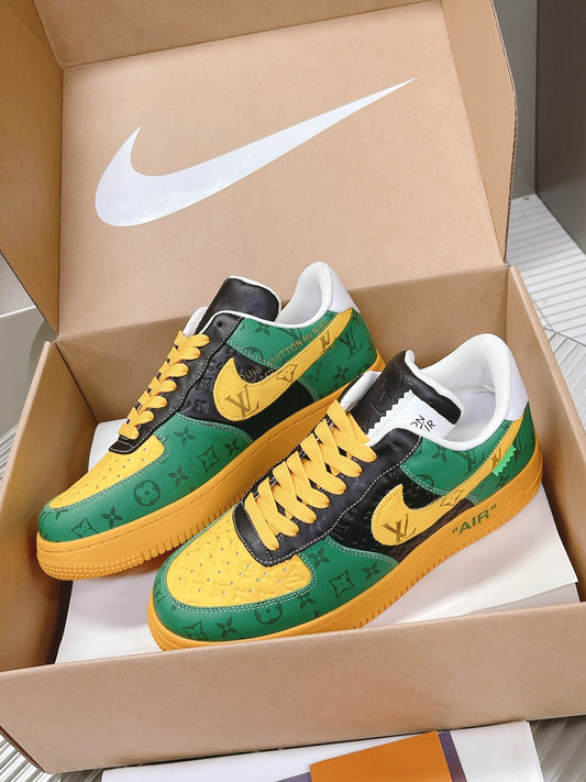 Louis Vuitton X Nike AirForce 1 Jamaican flag