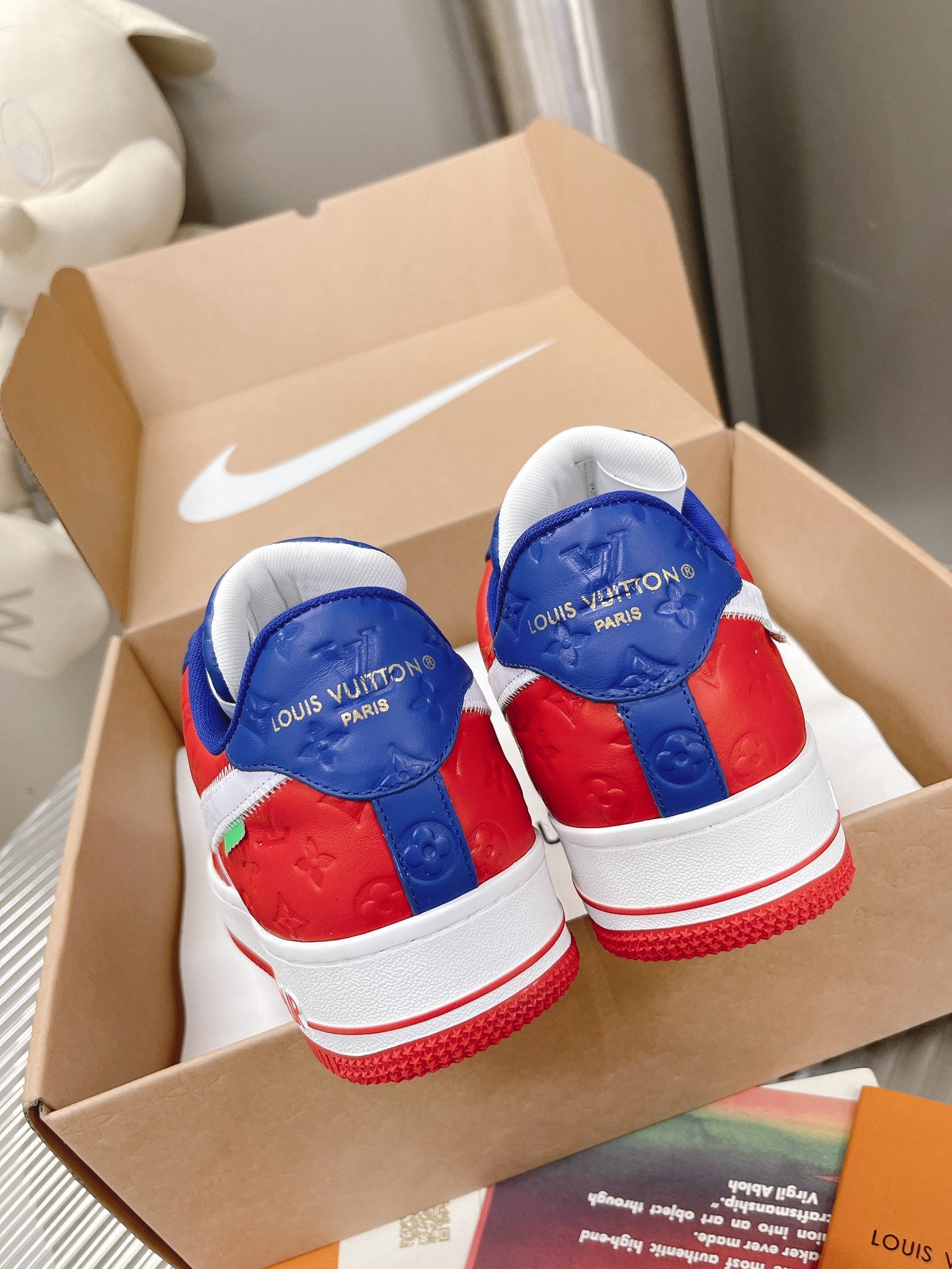 Louis Vuitton x Nike Air Force 1 Red Blue White