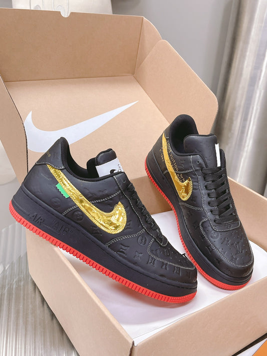 Louis Vuitton X Nike AirForce 1 Black out