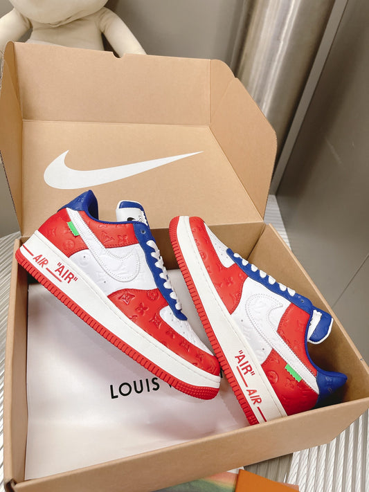 Louis Vuitton x Nike Air Force 1 Red Blue White